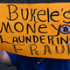 A man protests against the adoption of Bitcoin as legal tender in El Salvador on September 7, 2021.